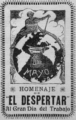 Historical newspaper page honoring International Workers' Day from El Despertar de los Trabajadores
