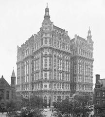 The Ansonia Hotel building at the corner of Broadway and Amsterdam Avenue in New York City