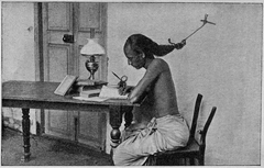 Student of University of Madras preparing for exams, tying hair to nail to stay awake