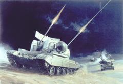 2S6 Soviet anti-aircraft gun system deployed with motorized rifle and tank divisions