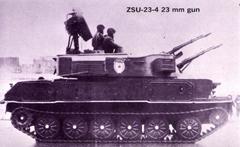 ZSU-23-4 23 mm anti-aircraft gun mounted on tracked vehicle