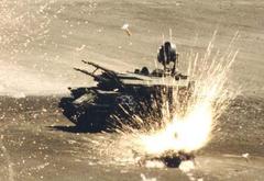 ZSU-23-4 anti-aircraft vehicle targeted by BLU-97 submunitions from AGM-154 Joint Standoff Weapon