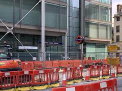 Entrance to Euston Square tube station in August 2020