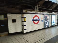 Euston Square tube station entrance with modern design and signage