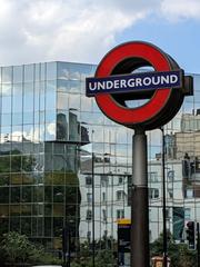 London Underground roundel at Euston Square tube station