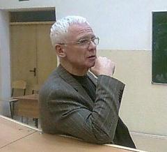 Test pilot Sergey Tresvyatsky at a meeting at the Aeromechanics and Flight Engineering Department of Fiztekh in Zhukovsky on December 11, 2013