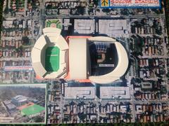 Cardboard model of proposed Major League Soccer stadium in Miami near Marlins Park