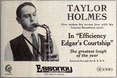 Advertisement for the 1917 American comedy film Efficiency Edgar's Courtship featuring Taylor Holmes