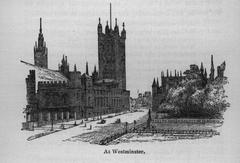 Illustration of Westminster in London from 1878 by Augustus Hare