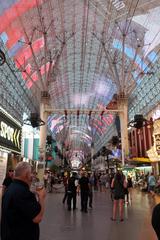Fremont Street Experience vibrant light show at night