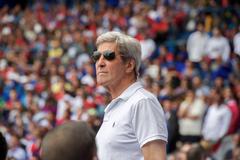 U.S. Secretary of State John Kerry at Estadio Latinoamericano in Havana, Cuba watching a baseball game March 2016