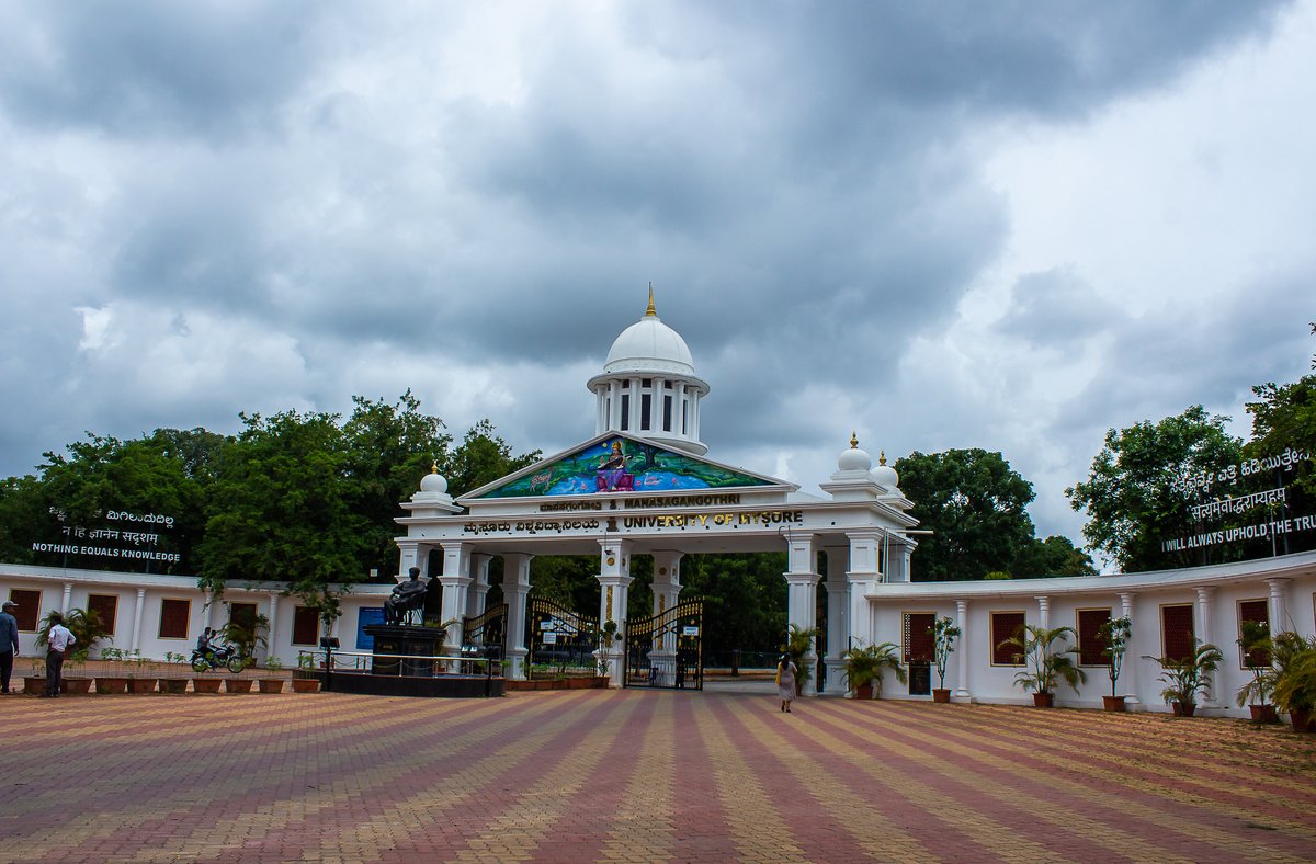 Historic University of Mysore main building in Karnataka with traditional architecture