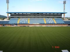 Ressacada Stadium exterior view with a clear sky