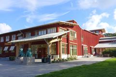 Exterior view of the Etnografiska Museet ethnographic museum in Stockholm, Sweden