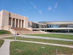 Joslyn Art Museum building and Hawks Pavilion in Omaha Nebraska in autumn 2024