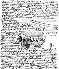 Journal page describing 1832 railway lay-by and passenger carriages in Mauch Chunk, Pennsylvania
