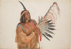 Portrait of Hotokáneheh, a Piegan Blackfeet man, painted by Karl Bodmer in 1833