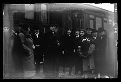 Reception of Dr. Flieder, a member of parliament, at the train station