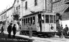Vintage electric tram in Smyrna