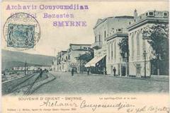 Smyrna Sport-club and quay vintage postcard