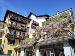 Courtyards with flowers in the old town of Arco