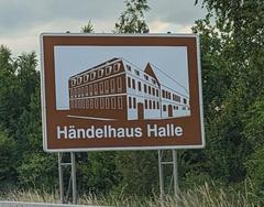 Unterrichtungstafel A14 Händelhaus in Halle detail view