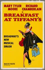 Poster for the stage production Breakfast at Tiffany's at the Majestic Theatre in 1966
