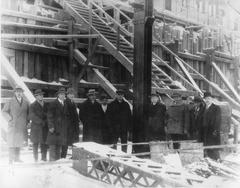 Group of men working on the Royal York Hotel construction site in Toronto, Canada