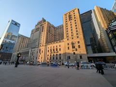 North entrance to Toronto's Union Station building in winter 2023