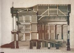 Helsinki University main building section drawn by Carl Ludwig Engel in 1828
