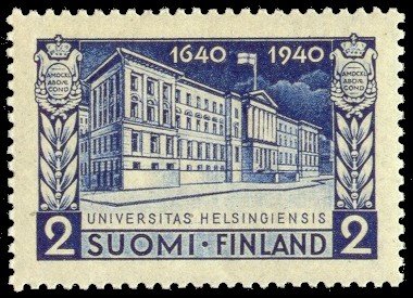 Postage stamp with old main building of University of Helsinki