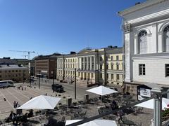 Main building of Helsinki University seen from outside the Cathedral in Helsinki