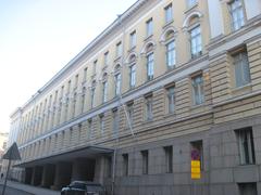 Main building of Helsinki University at Fabianinkatu 33 with modern architectural design