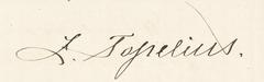 Handwritten letter dated May 23, 1880, with signature of Zacharias Topelius