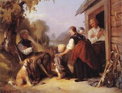 Painting Pikku Matti by Alexandra Frosterus-Såltin based on Zachris Topelius story of a boy wanting to be a soldier