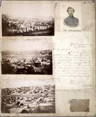 James E. Taylor scrapbook page with photographs handwritten notes and newspaper clippings