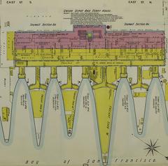 1899 contour map of distributing reservoirs and districts of Spring Valley Water Works in San Francisco