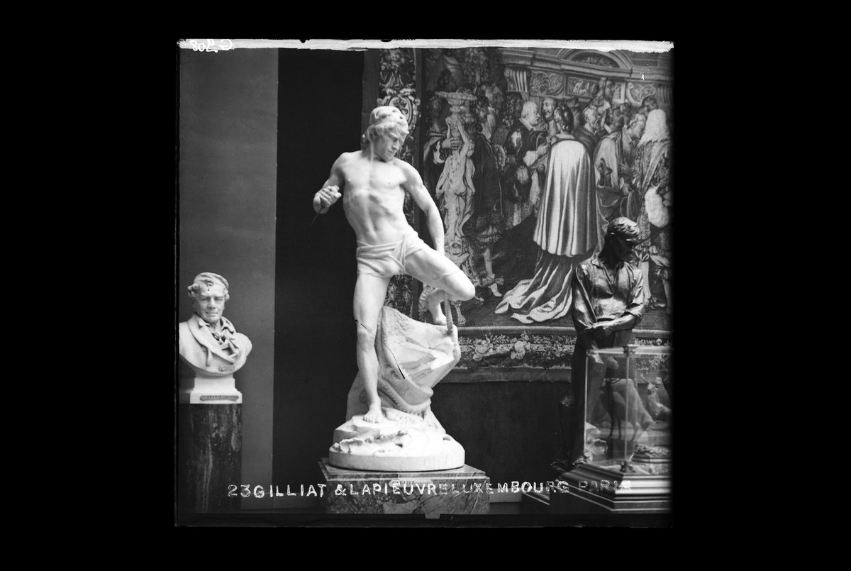 Gilliat fighting an octopus in a vintage illustration