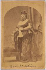 Portrait of Keelikolani, Hawaiian noblewoman in traditional attire