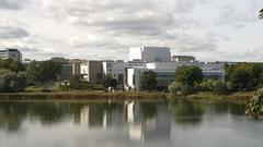 View of the Finnish National Opera from east across Töölönlahti