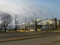 Finnish National Opera House in Helsinki from Helsinginkatu