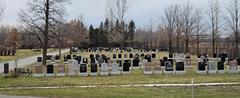 Aerial view of Urgel Bourgie cemetery in Saint-François sector, Laval, Quebec