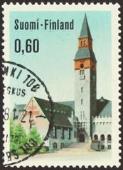 1973 Finland National Museum definitive postage stamp multicolored luminescent paper postmarked Helsinki 1981