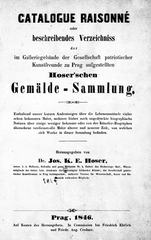 Front page of J. K. Hoser catalog from 1846 in vintage style