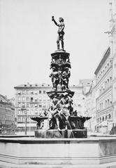 Historic fountain by Conrad Knoll at Marienplatz Munich completed 1865 destroyed in WWII