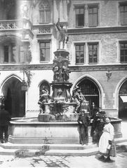 Historical Fish Fountain on Marienplatz Munich 1890