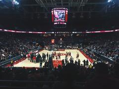 Liacouras Center during Temple vs. Cincinnati basketball game with packed stands and action on court