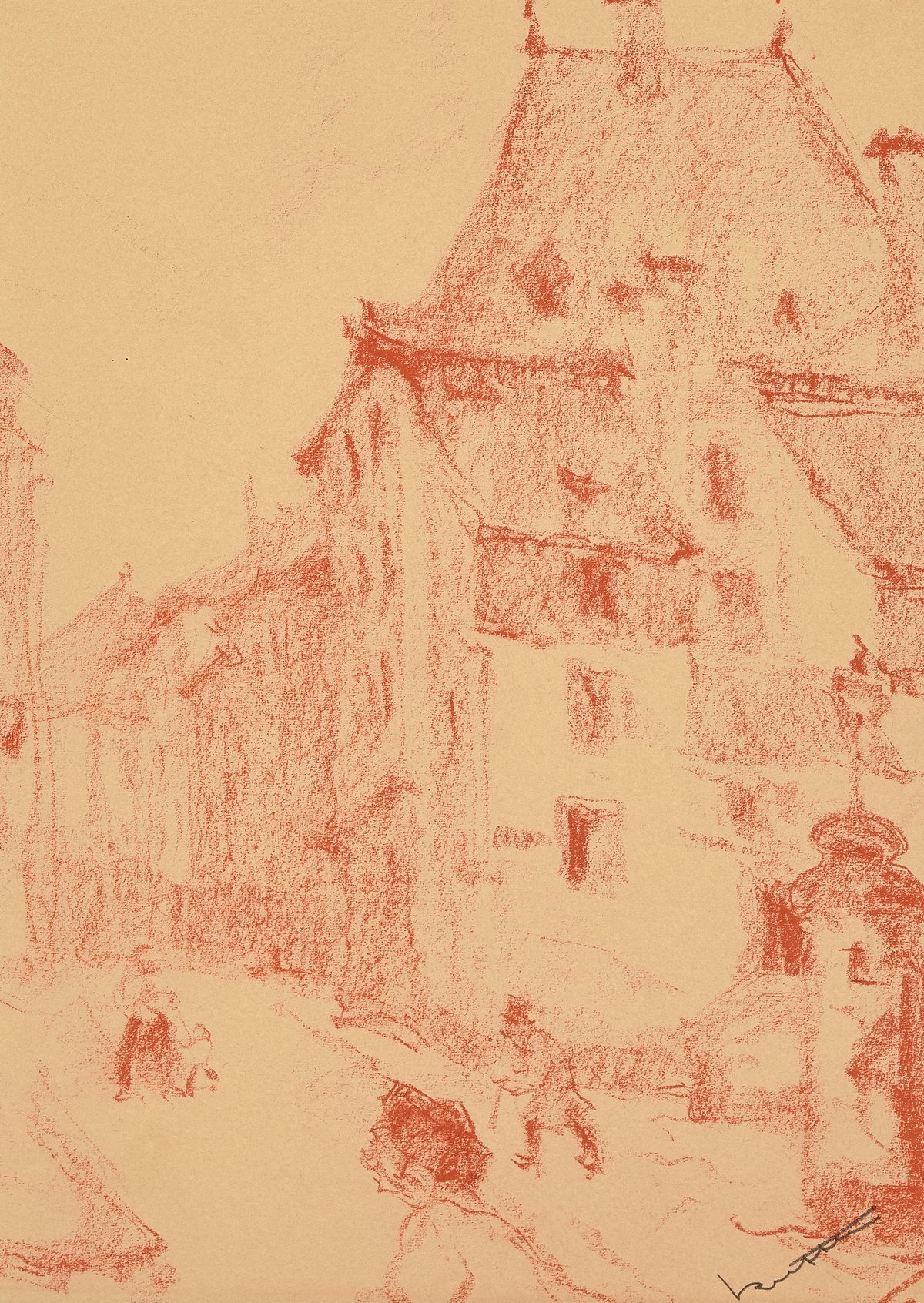 Painting of Luxembourg view from the Fish Market by Joseph Kutter