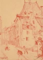 Painting of Luxembourg view from the Fish Market by Joseph Kutter
