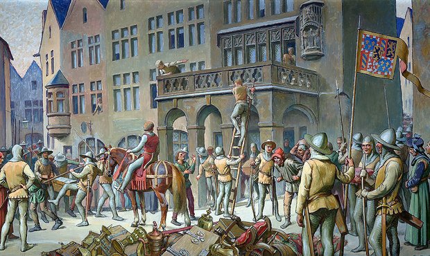 Le maraudage de la ville par les Bourguignons painting depicting a historical scene